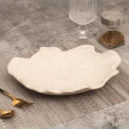 Smokey Cocktail White Stoneware Geometric Artisan Wavy Platter-image-47