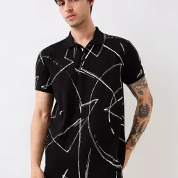 Spykar Men Black Slim Fit Printed Half Sleeve Casual T-Shirt-picture-7
