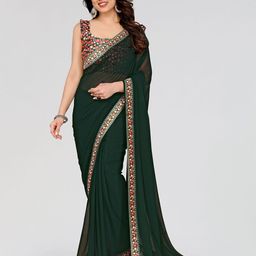 Sadika Printed Border Saree with Blouse Piece-10