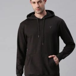 SHOWOFF Black Cotton Slim Fit Solid Sweatshirt-image-71