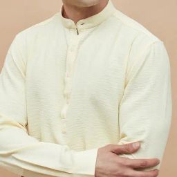Code By Lifestyle Yellow Regular Fit Texture Shirt image 4