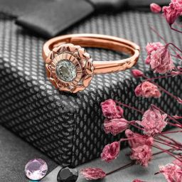 Silberry 92.5 Sterling Silver Rose Gold Wheel Of Heart Ring-picture-5