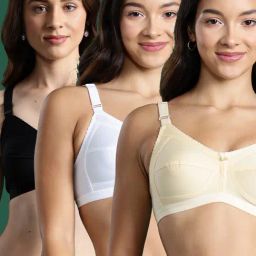 Leading Lady White, Skin & Black Cotton Regular Fit Brasbra Sets-image-63