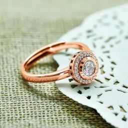 Silberry 92.5 Sterling Silver Rose Gold Colour Burst Ring-image-86
