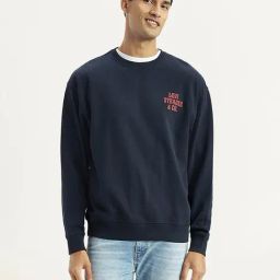 Levi's Navy Cotton Relaxed Fit Sweatshirt-picture-33