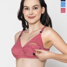 Boleem Pack Of 3 Cotton Maternity Full Coverage Bra All Day Comfort-49