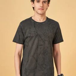 SF Jeans by Pantaloons Moonless Night Cotton Slim Fit Printed T-Shirt-image-19