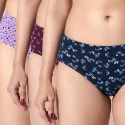 BLOSSOM Womens Stretchable Lycra Panty, Inner Elastic, Printed, Soft Material Hipster_Garden Pack of 3-picture-4