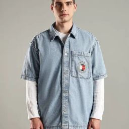Tommy Hilfiger Blue Cotton Classic Fit Denim Shirt-picture-0
