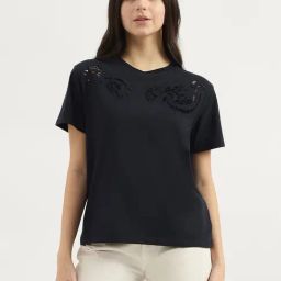 United Colors of Benetton Blue Cotton Self T-Shirt-picture-40