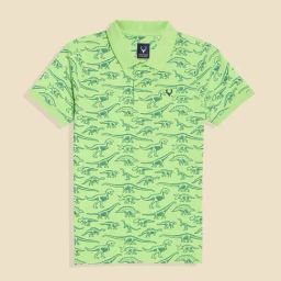 Allen Solly Boys Green Printed Polo T-Shirt-picture-7