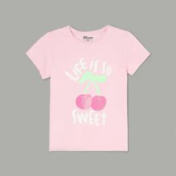 Fame Forever by Lifestyle Girls Pink Regular Fit T-Shirt-image-66