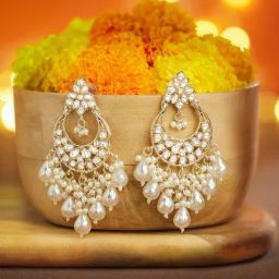 Zaveri Pearls White Alloy Earrings for Women-42