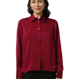 Allen Solly Maroon Regular Fit Shirt-image-22