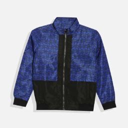 Allen Solly Boys Navy & Black Printed Full Sleeves Jacket-picture-1