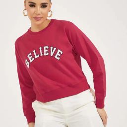 Styli Pink Self Pattern Sweatshirt-image-80