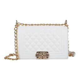 Lino Perros White Textured Medium Cross Body Bag-59