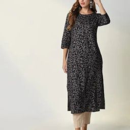 SHOWOFF Navy Printed Kurta-picture-21