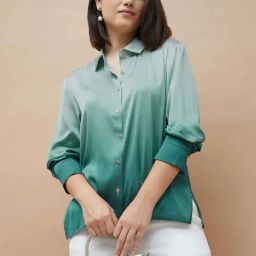 Code By Lifestyle Dark Green Regular Fit Shirt-image-4