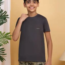 Sweet Dreams Boys Dark Grey Solid T-Shirt-image-75