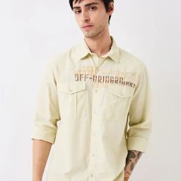 Spykar Beige 100% Cotton Slim Print Shirt-image-17