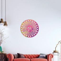 CVANU Pink OM Mandala Wooden Wall Decor-image-0