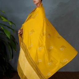 Chidiyaa Yellow Pure Cotton Printed Duppatta-picture-0