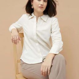 Code By Lifestyle Light Beige Cotton Regular Fit Shirt-picture-39