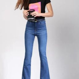 Vero Moda Blue Blended Bootcut High Rise Jeans-image-35