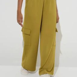 LOV by Westside Olive Cargo-Style High-Rise Track Pants-image-70