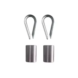 Dayton 6.35 mm (1/4 inch) Compatible Rope Dia Wire Rope Stop Sleeve and Thimble Kit, 1DKK1-picture-48