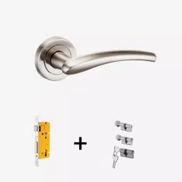 Dorset Onix ML ON OR Combo Lock Sets with Both Side Key Cylinder (60 mm) -SC Finish image 1
