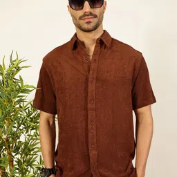 Thomas Scott Men Relaxed Fit Terry Towel Casual Knit Shirt-image-50