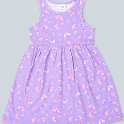 Baby Co Organics Flutterby Girls Conversational Print Cotton Fit and Flare Dress-13