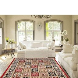 R CARPETS Maroon Floral Anti-Skid Woollen Carpet-image-95