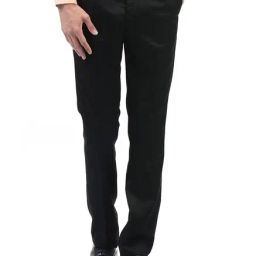 Arrow Black High Rise Regular Fit Solid Trousers-picture-32