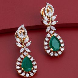 Kushal's Fashion Jewellery Gold-Plated Zircon Studded Party Classic Drop Earrings-22