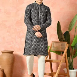 7 GEN Men Embroidered Thread Work Kurta-picture-52