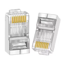 FEDUS RJ45 STP Connector Cat5, Cat5E, Cat6 Crimp Module Plug ‎Transparent (Pack of 40 Pcs)-4