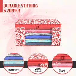 Kuber Industries Red & White 6 Pieces Printed Foldable Multi Utility Organisers image 4