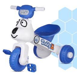 Dash Teddy Face Foldable Tricycle with Music & Light - Blue-23