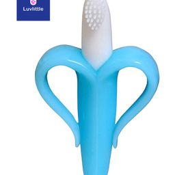 Luvlittle Banana Shaped Teething Toothbrush - Blue White-17