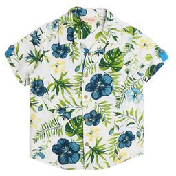 lil' drama Lil Drama Half Sleeves Floral Printed Shirt - Green-picture-20