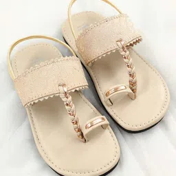 The Madras Trunk Brocade Designed Kolhapuri Chappal - Off White-picture-40