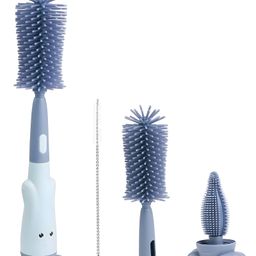 COZY VIBESBaby Bottle Brush, 4 in 1 Bottle Cleaning Brush, Baby Feeding Nipple Mini Cleaning Cleaner, Silicone Bottle Brush for Cleaning Water Bottles Baby Bottles Glass Cup Thermoses- PACK OF 1- COLOR MAY VARY-11
