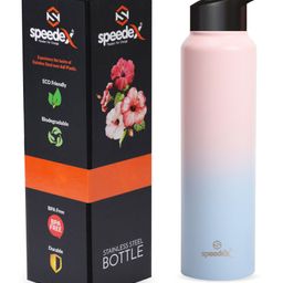 Speedex Simplex Stainless Steel 1 Litre Water Bottle Men Woman Kids (1000 ml Dual Pink Blue Sipper)-14