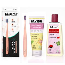 Dr. Dento Neo Sonic Electric Toothbrush- Coral Red with Vanilla Icey Mint Toothpaste 125 g and Watermelon Mint Mouthwash 300 ml-image-93