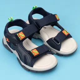 Cute Walk by Babyhug Solid Color Velcro Closure Sandals - Navy Blue-picture-3