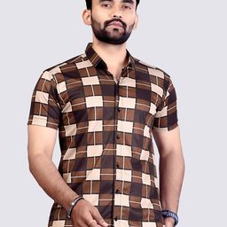 FABRIPPLE Men Classic Fit Spread Collar Checked Casual Shirt-image-58