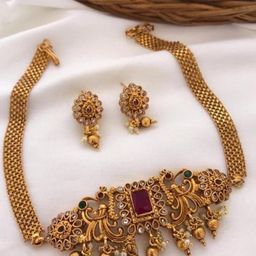 Rujve Jewellery Gold-Plated Stone-Studded & Beaded Jewellery Set-29